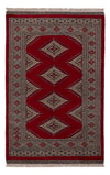 Pakistani Rug 93x148cm - Oriental Rug - Rectangle / Red / 93 x 148 cm Rectangle