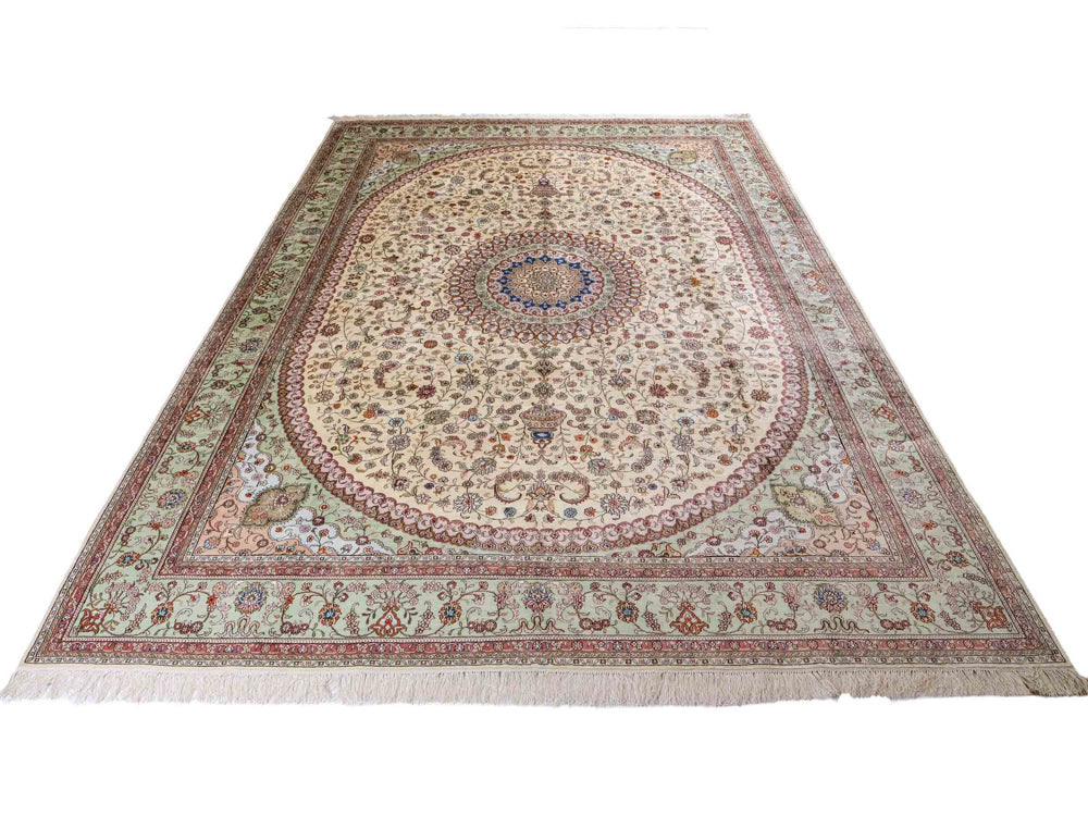 Silk Rug - Chinese Silk - 366 x 277 cm - beige