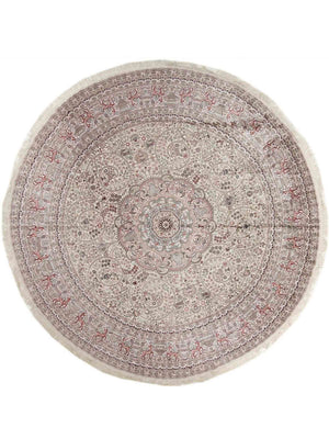 Silk Rug - Chinese Silk round  - 300 x 300 cm - beige