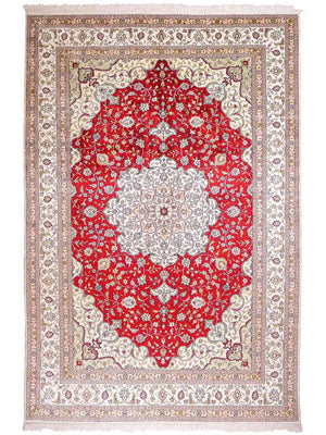 Silk Rug - Chinese Silk - 276 x 182 cm - red