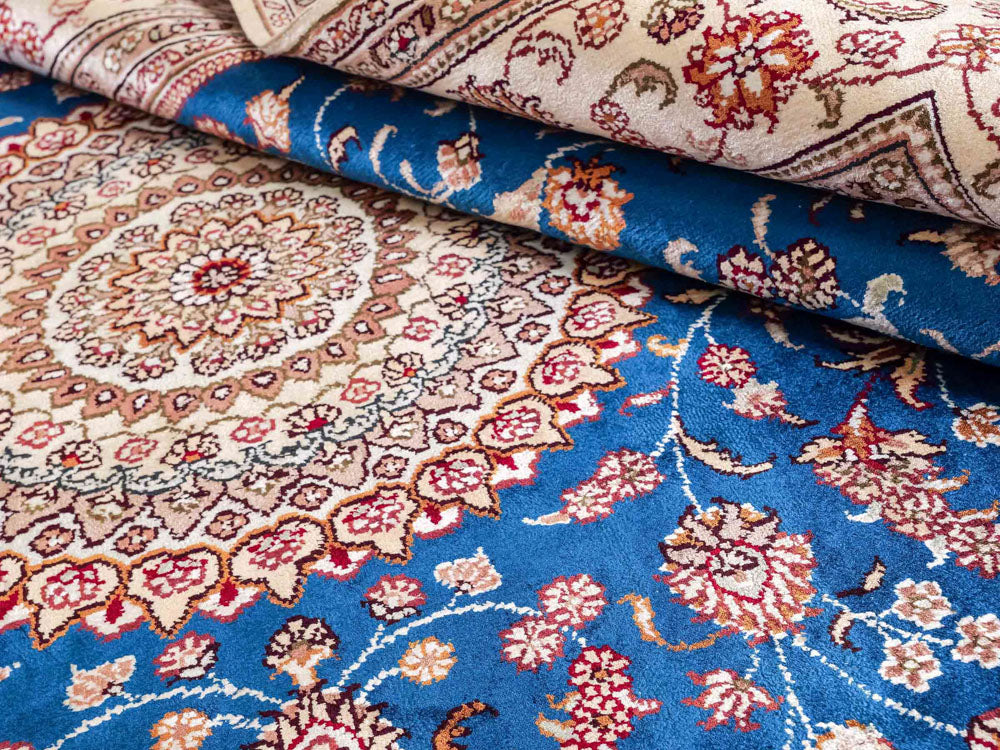 Seidenteppich - China Seide - 240 x 149 cm - blau