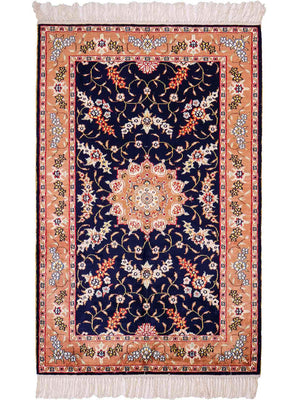 Silk Rug - Chinese Silk - 122 x 78 cm - dark blue