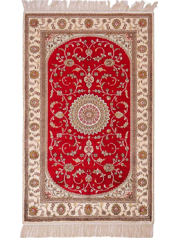Silk Rug - Chinese Silk - 122 x 76 cm - red