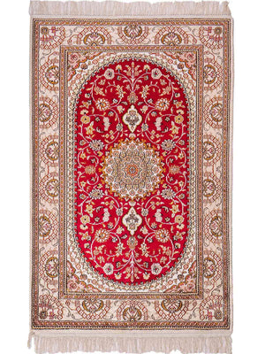 Silk Rug - Chinese Silk - 120 x 78 cm - red