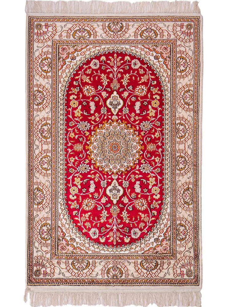 Silk Rug - Chinese Silk - 120 x 78 cm - red