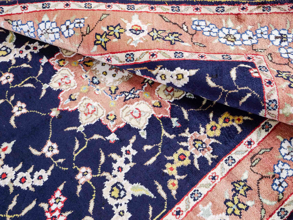 Seidenteppich - China Seide - 123 x 78 cm - dunkelblau