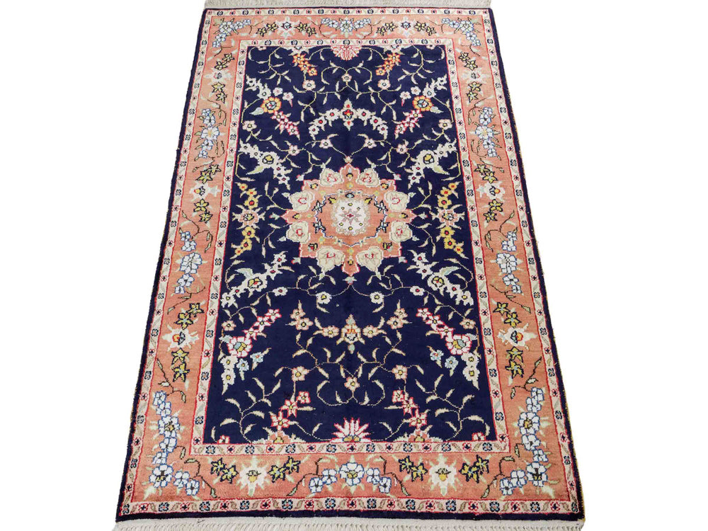 Seidenteppich - China Seide - 123 x 78 cm - dunkelblau