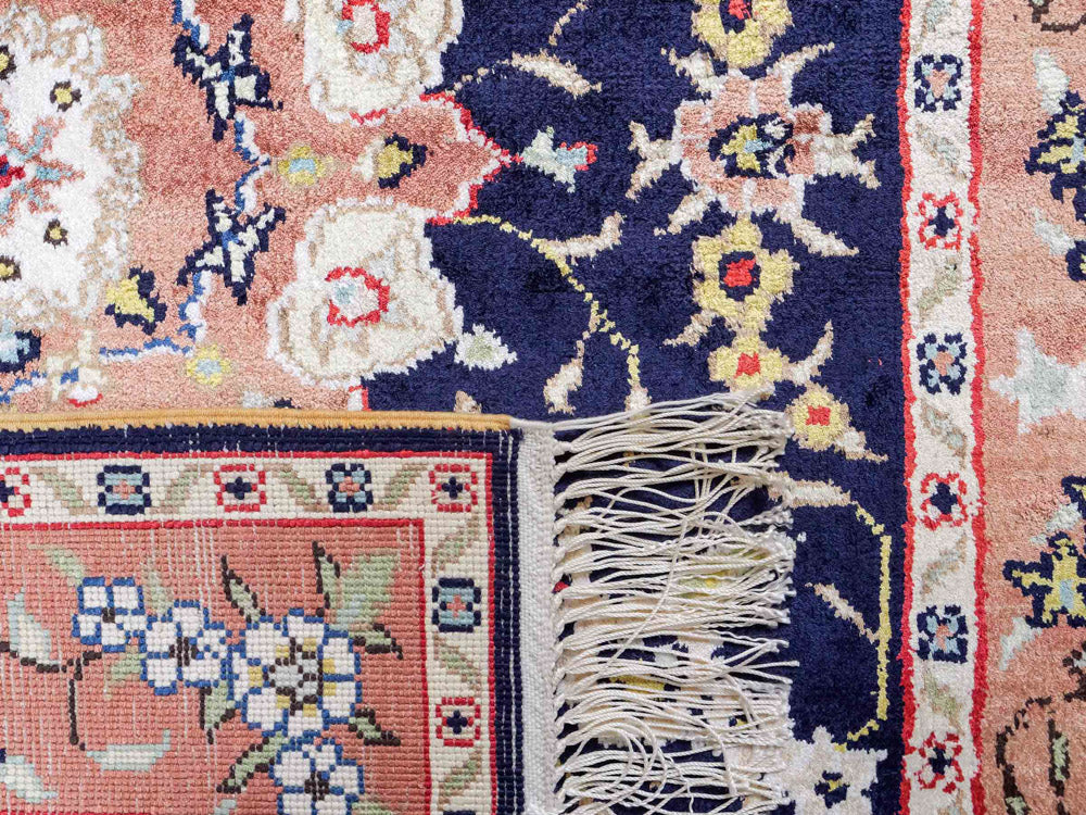 Seidenteppich - China Seide - 123 x 78 cm - dunkelblau