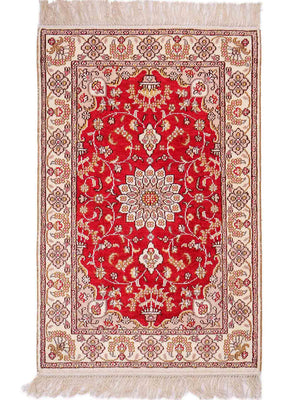 Silk Rug - Chinese Silk - 92 x 60 cm - red