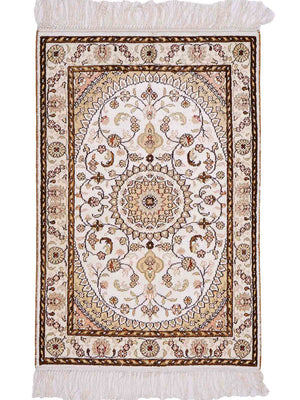 Silk Rug - Chinese Silk - 89 x 61 cm - cream
