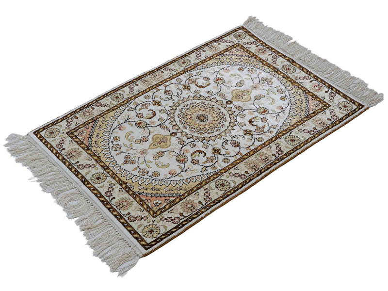 Seidenteppich - China Seide - 89 x 61 cm - creme