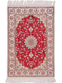 Silk Rug - Chinese Silk - 89 x 61 cm - red