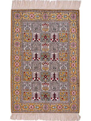 Silk Rug - Chinese Silk - 92 x 63 cm - multicolored