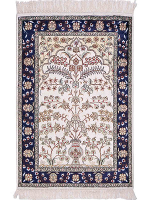 Silk Rug - Chinese Silk - 90 x 62 cm - cream