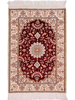 Silk Rug - Chinese Silk - 90 x 63 cm - dark blue