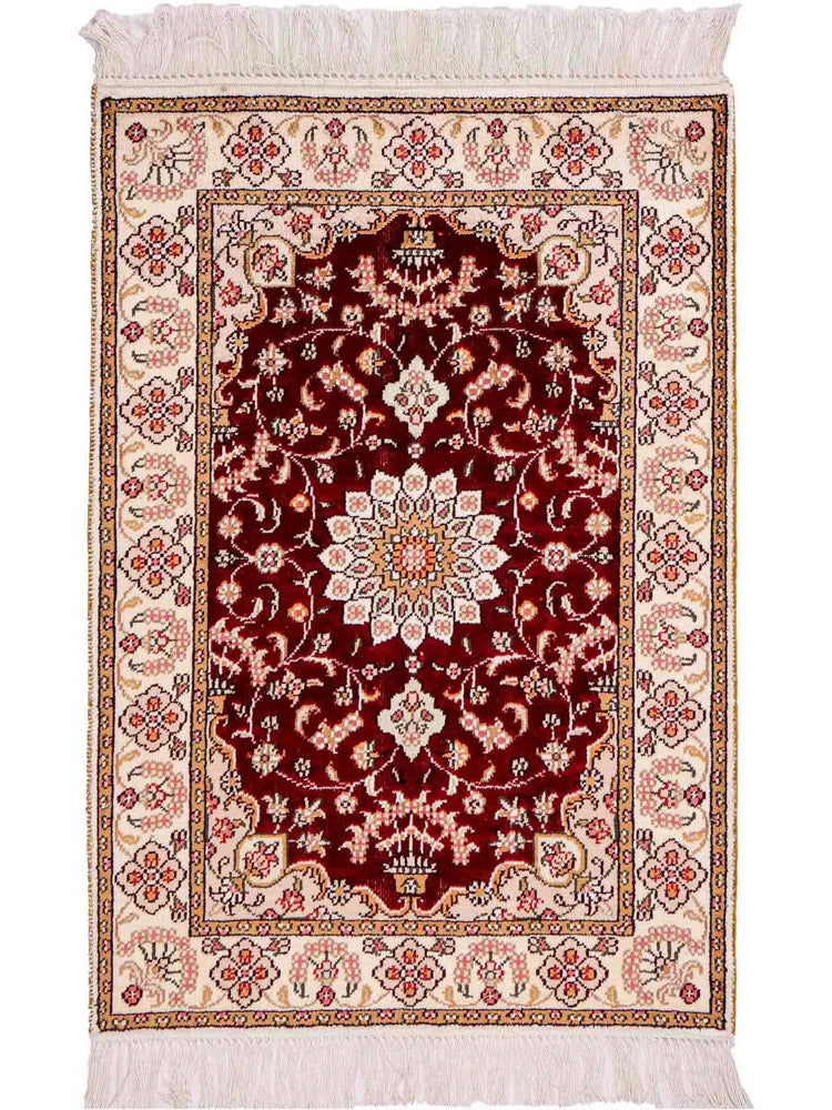 Silk Rug - Chinese Silk - 90 x 63 cm - dark blue