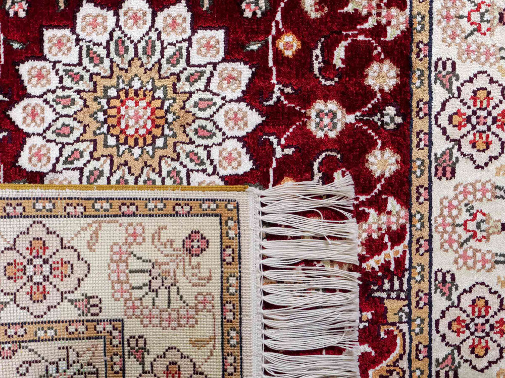 Silk Rug - Chinese Silk - 90 x 63 cm - dark blue