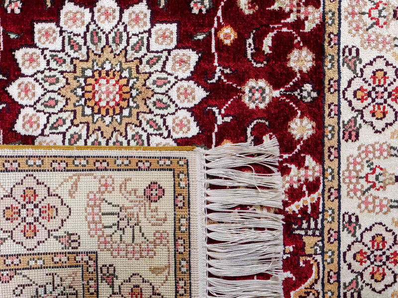 Silk Rug - Chinese Silk - 90 x 63 cm - dark blue