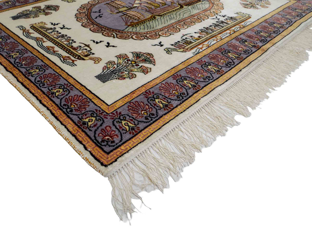 Silk Rug - Chinese Silk - 121 x 95 cm - beige