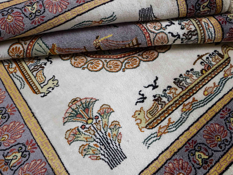 Silk Rug - Chinese Silk - 121 x 95 cm - beige