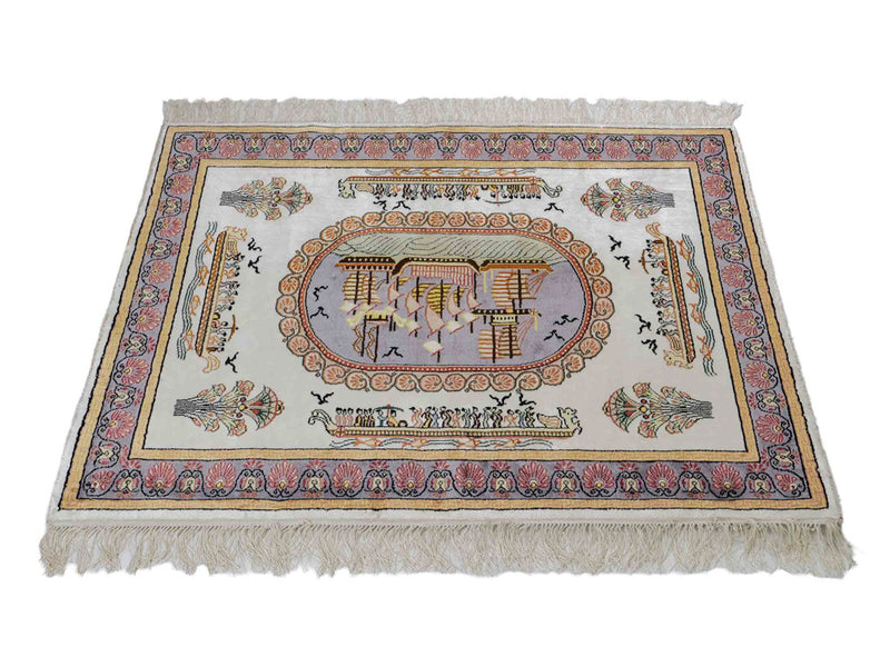 Silk Rug - Chinese Silk - 121 x 95 cm - beige