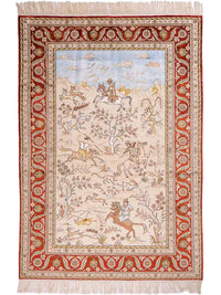 Chinese Silk Rug 123x178cm - Oriental Rug – product image