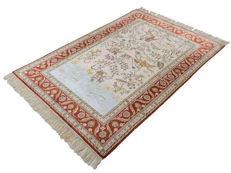 Chinese Silk Rug 123x178cm - Oriental Rug