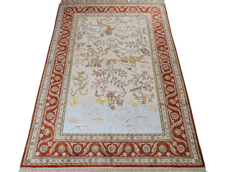 Chinese Silk Rug 123x178cm - Oriental Rug
