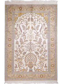 Silk Rug - Chinese Silk - 183 x 124 cm - beige