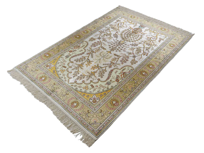 Silk Rug - Chinese Silk - 183 x 124 cm - beige