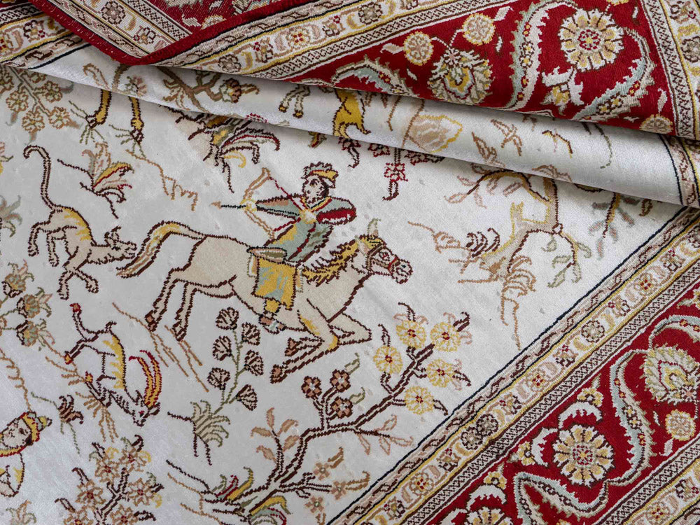 Seidenteppich - China Seide - 185 x 127 cm - beige