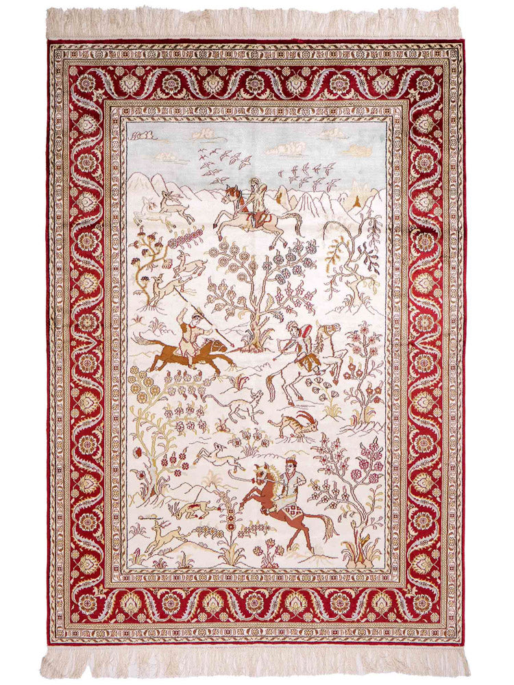 Chinese Silk Rug 185x124cm - Oriental Rug