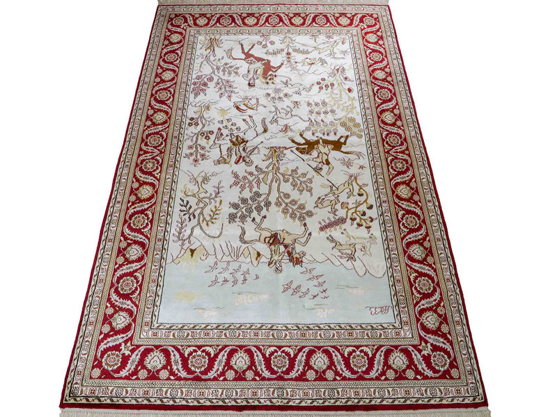 Chinese Silk Rug 185x124cm - Oriental Rug