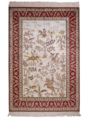 Silk Rug - Chinese Silk - 183 x 126 cm - beige
