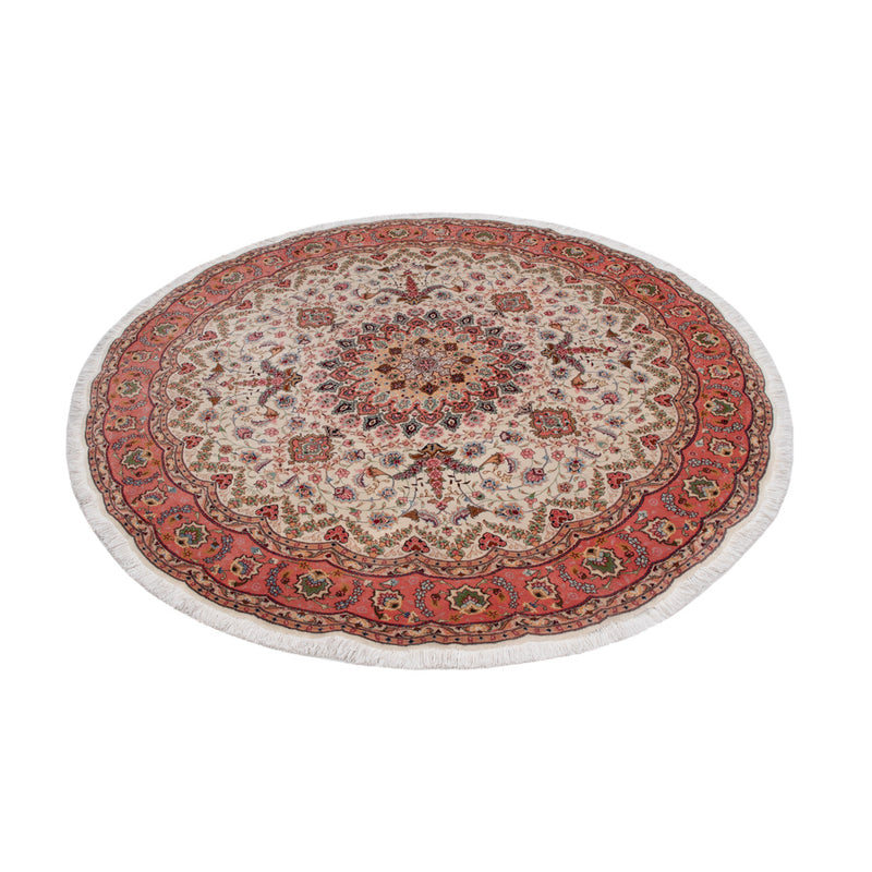 Perserteppich - Täbriz - Royal rund  - 200 x 200 cm - beige