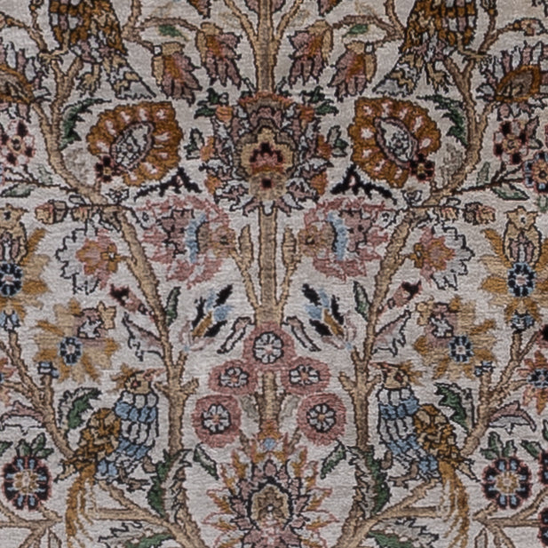 Silk Rug - Kashmir Silk - 186 x 116 cm - dark beige