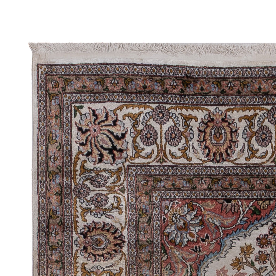 Silk Rug - Kashmir Silk - 186 x 116 cm - dark beige