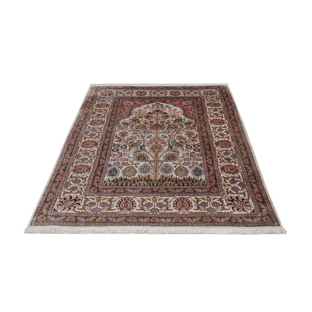 Silk Rug - Kashmir Silk - 186 x 116 cm - dark beige