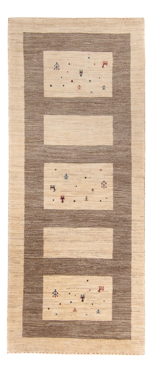 Runner Gabbeh Rug - Loribaft Perser - 209 x 83 cm - beige