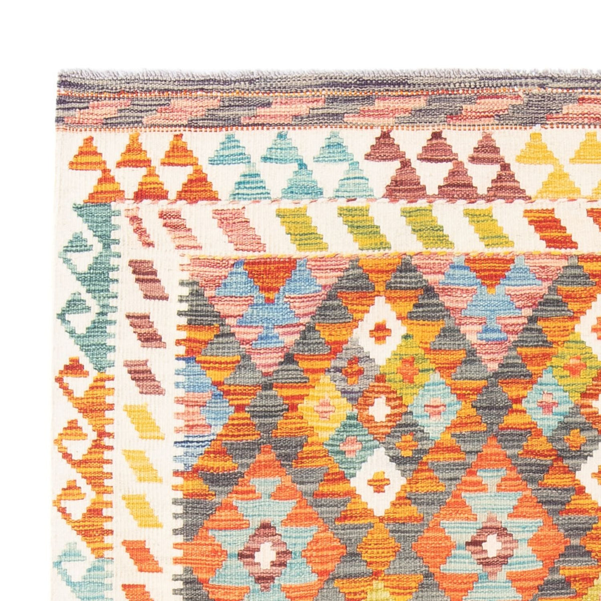 Kelim Rug - Splash - 195 x 156 cm - multicolored