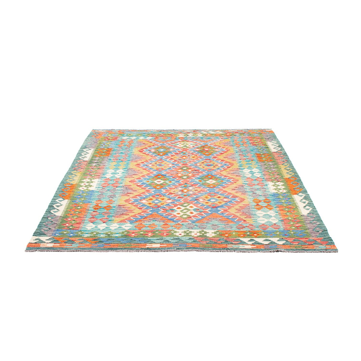 Kelim Rug - Splash - 196 x 152 cm - multicolored