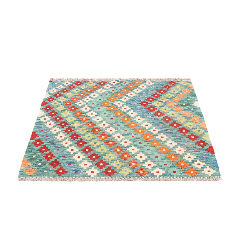 Kelim Rug - Splash square  - 88 x 90 cm - multicolored