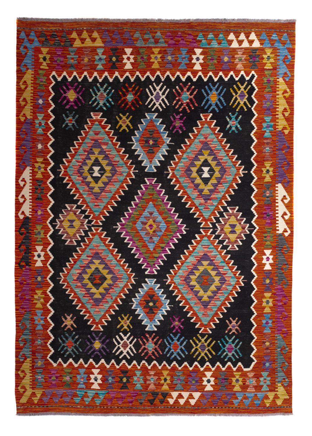 Kelim Rug - Splash - 244 x 178 cm - multicolored