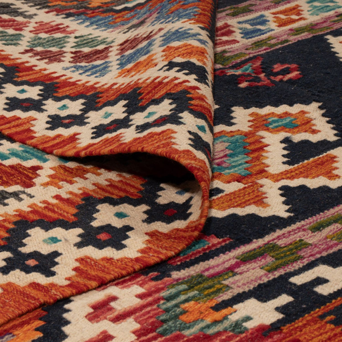 Kelim Rug - Splash - 247 x 176 cm - multicolored