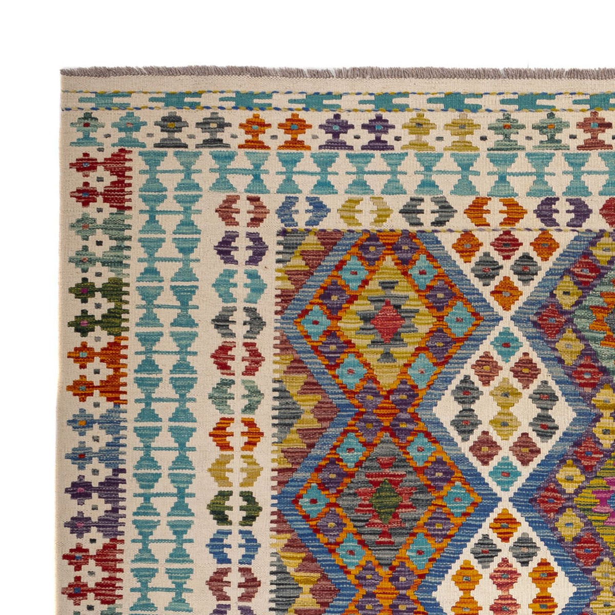 Kelim Rug - Splash square  - 207 x 203 cm - multicolored