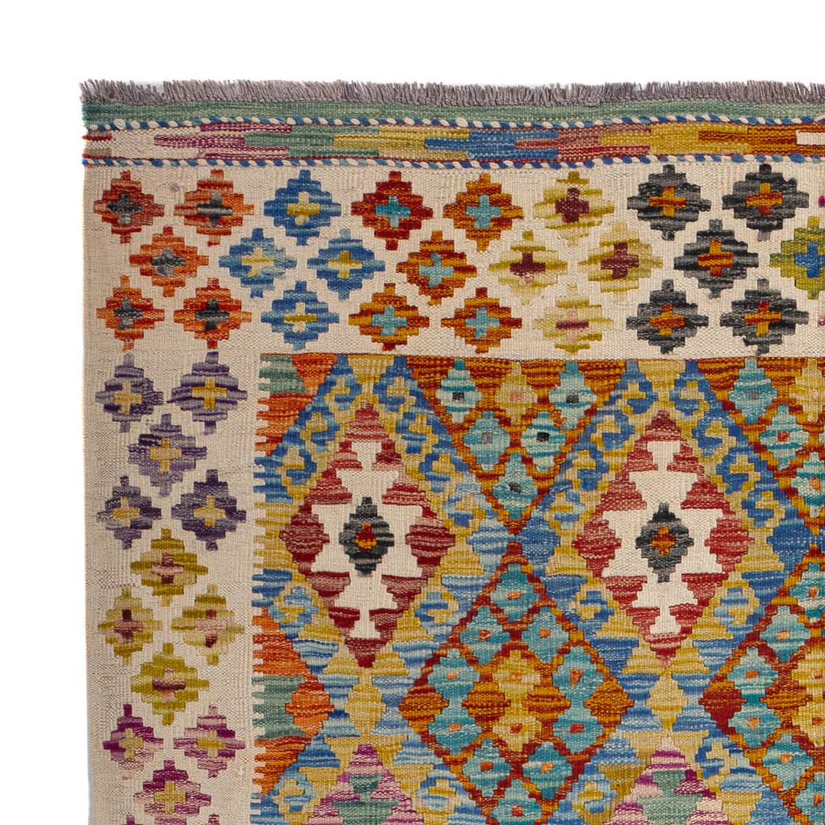 Kelim Rug - Splash - 197 x 150 cm - multicolored