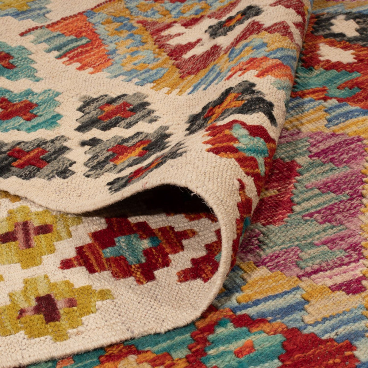 Kelim Rug - Splash - 197 x 150 cm - multicolored