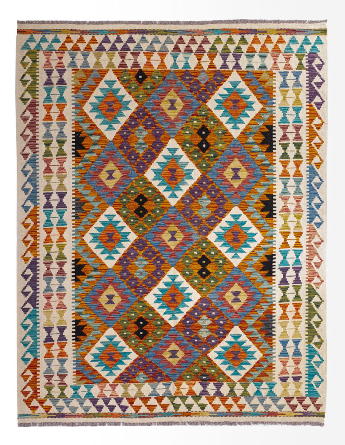 Kelim Rug - Splash - 196 x 150 cm - multicolored