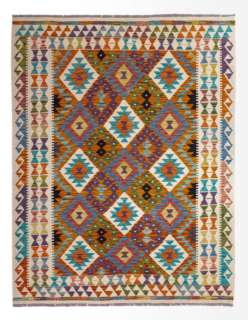 Kelim Rug - Splash - 196 x 150 cm - multicolored