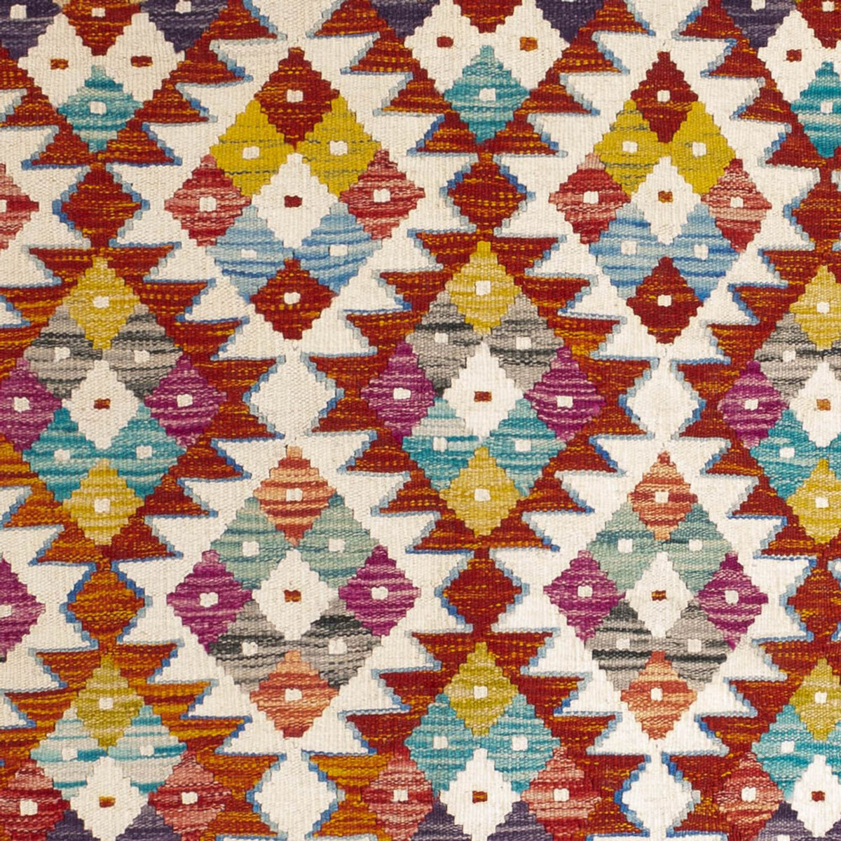 Kelim Rug - Splash square  - 152 x 152 cm - multicolored